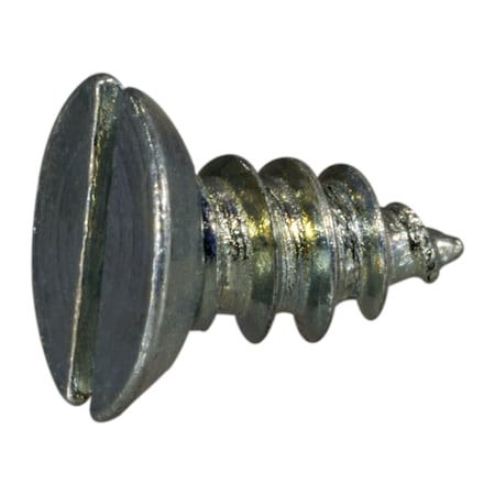 Midwest Fastener Sheet Metal Screw, #8 x 3/8 in, Zinc Plated Steel Flat Head Slotted Drive, 60 PK 61565